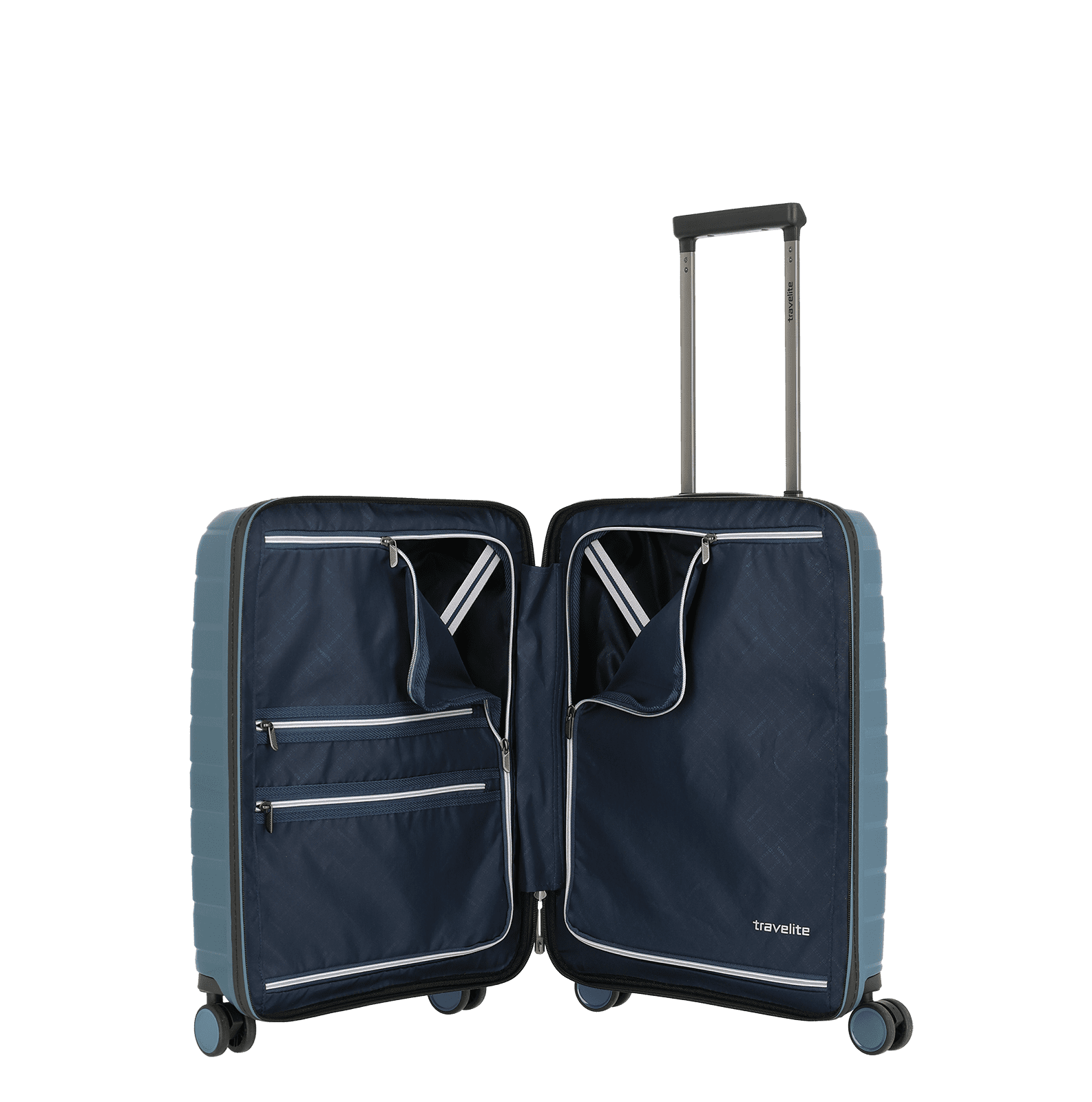 travelite AirBase Koffer in blau von innen Größe S+