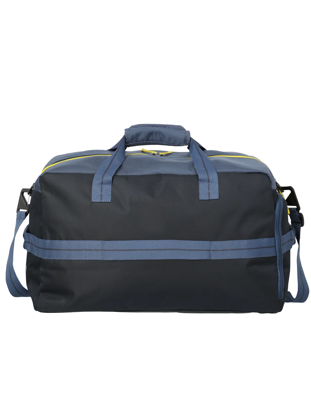 Sporttasche in Schwarz und Blau mit gelbem Reißverschluss, geräumig und robust