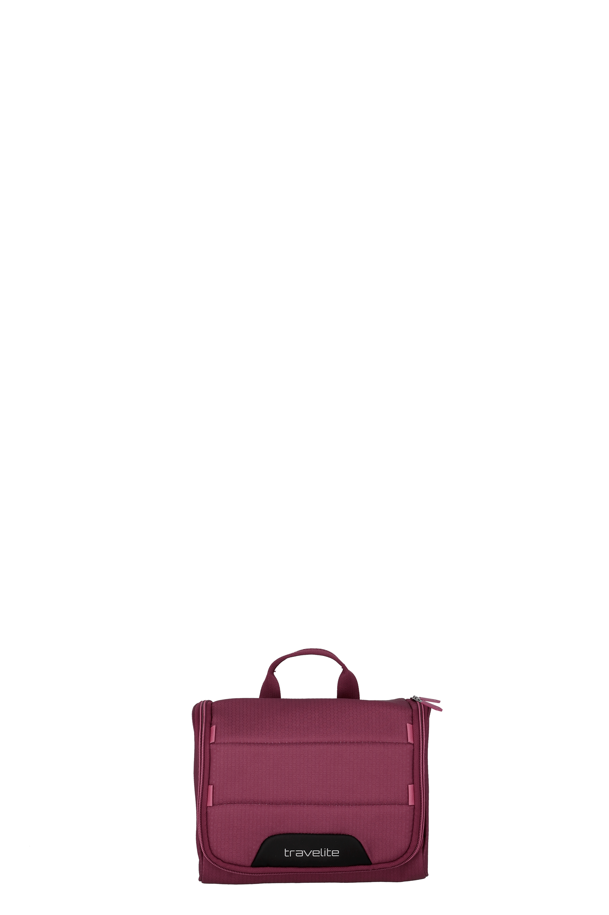 Bordeauxrote Travelite Kulturtasche mit Tragegriff, ideal für Reisen und zur Aufbewahrung von Kosmetikartikeln