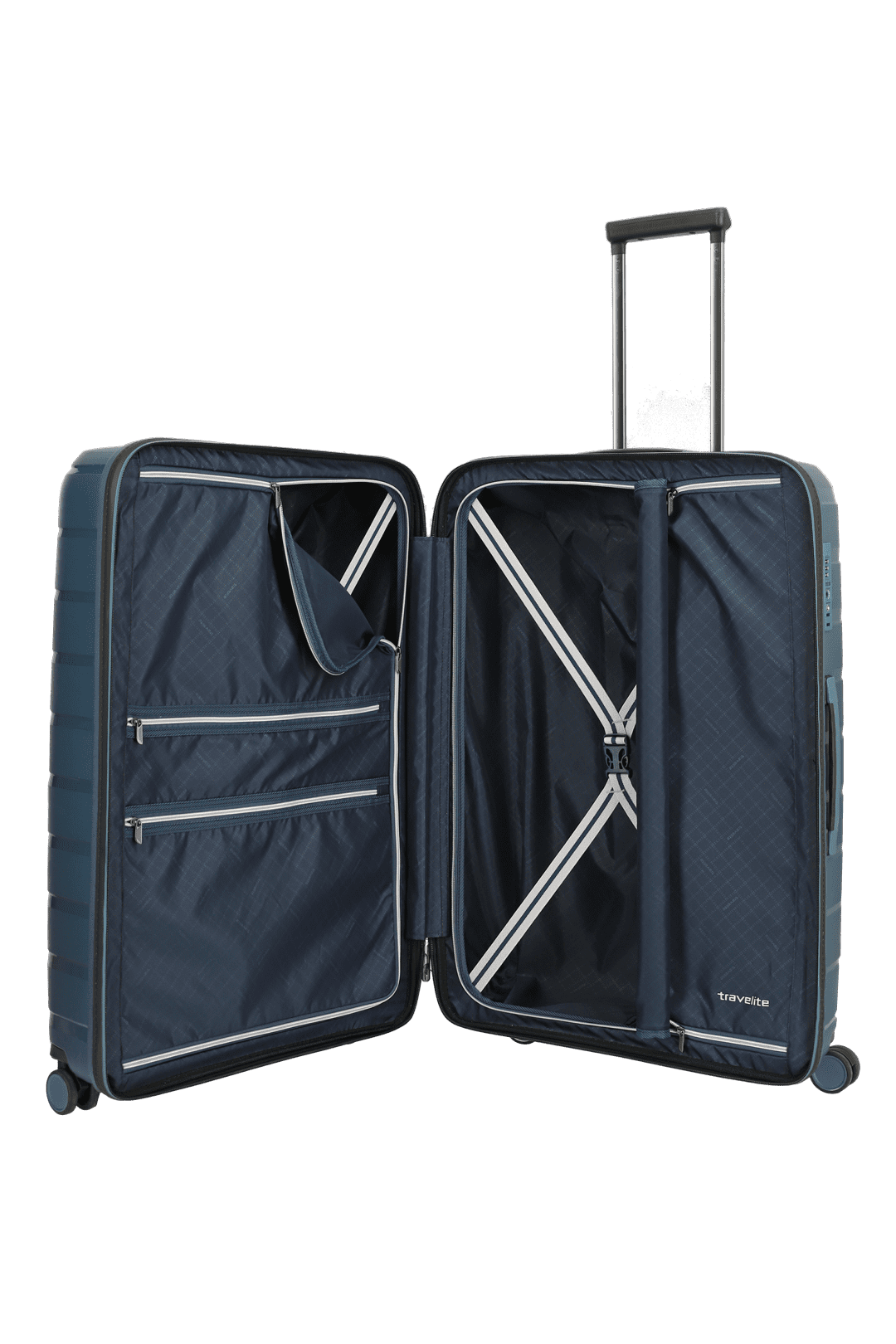 travelite AirBase Koffer in blau von innen