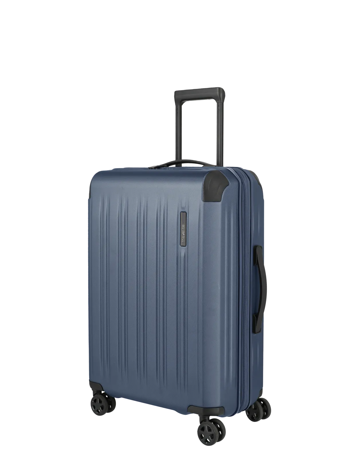 Stabiler Hartschalenkoffer in Blau mit 4 Rollen und Teleskopgriff, ideal für Reisen