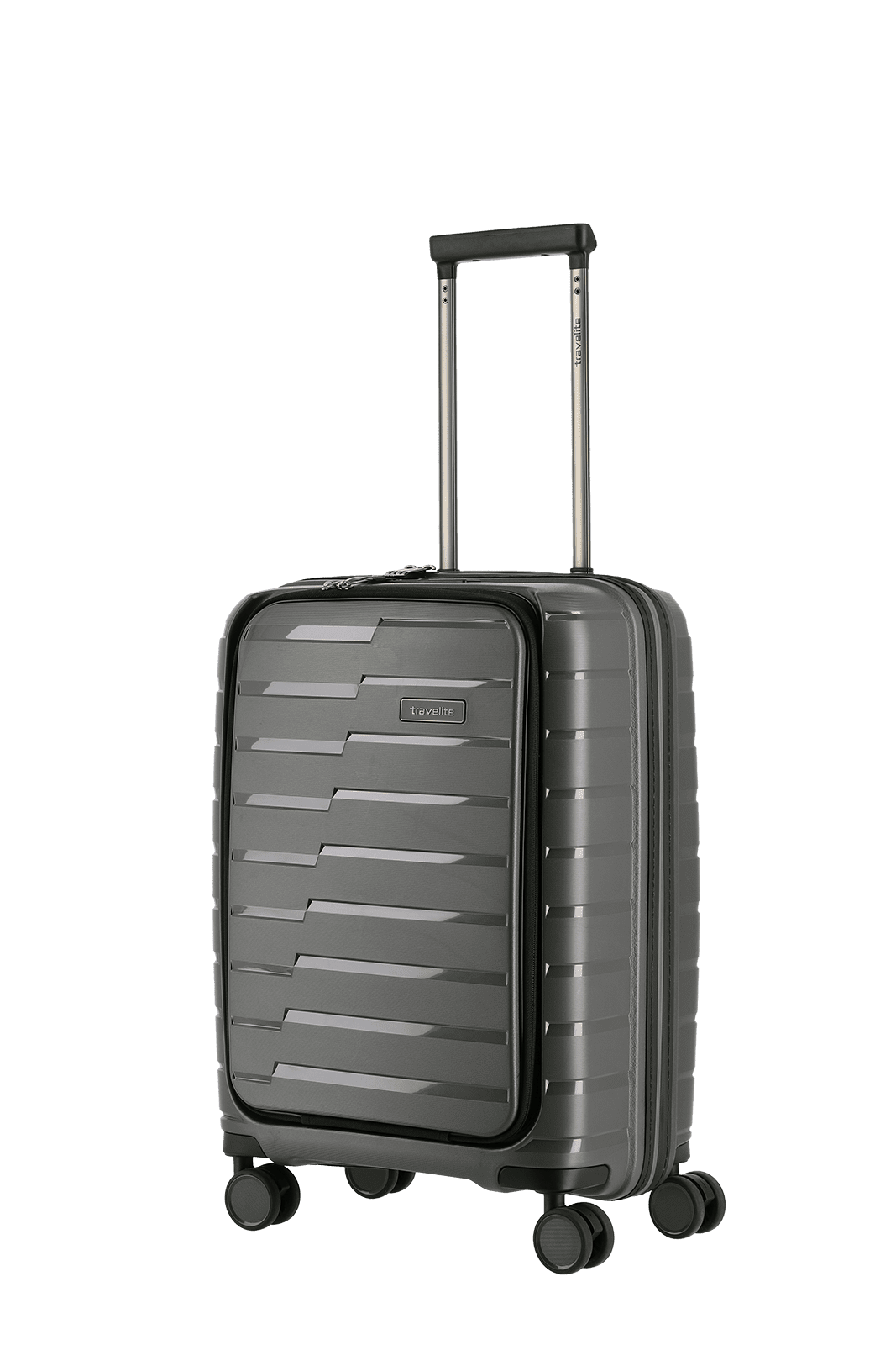 travelite AirBase Koffer Seitenansicht in anthrazit Größe S+