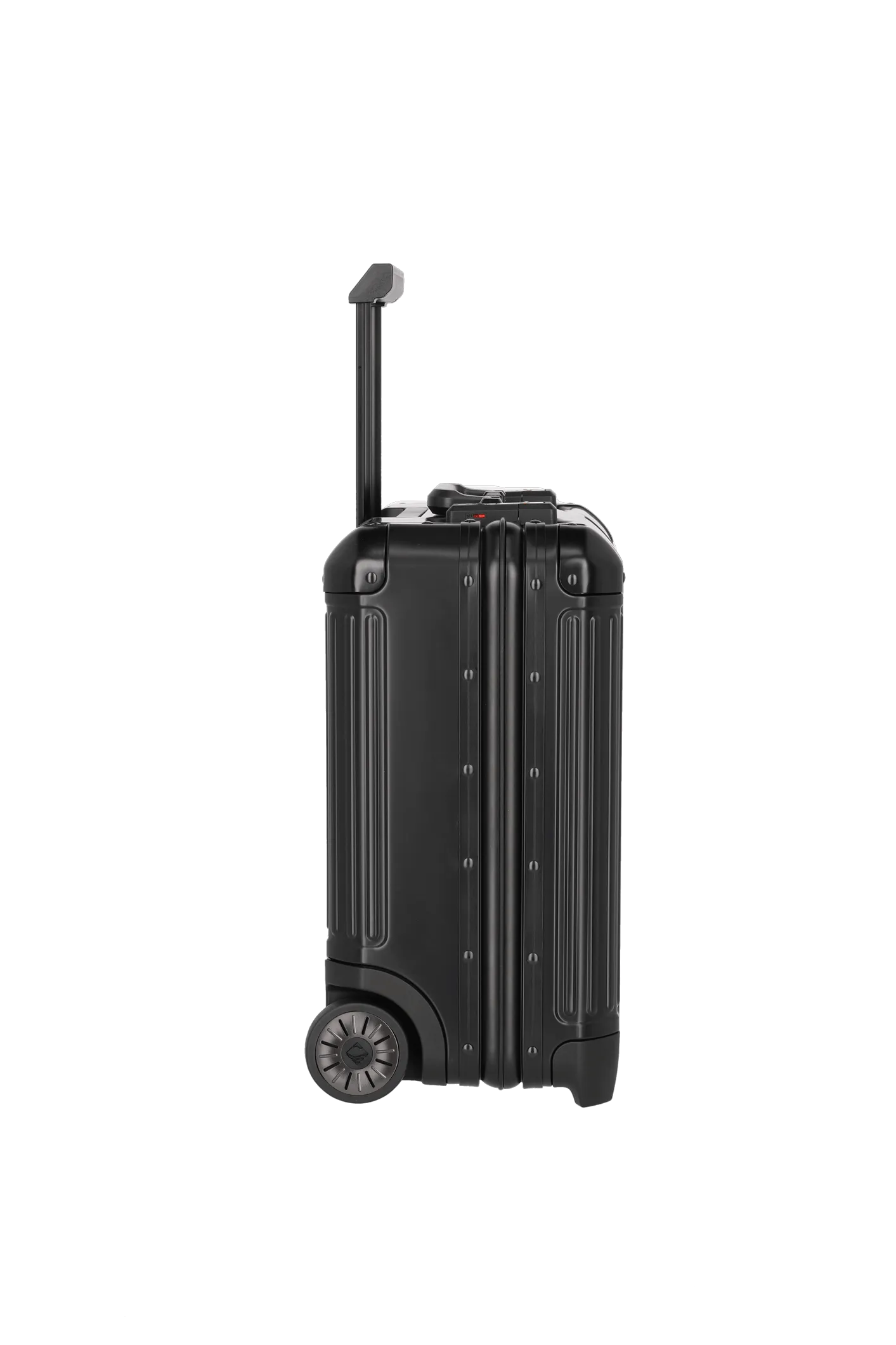schwarzer Businesswheeler Aluminium-Koffer Next von travelite Seitenansicht