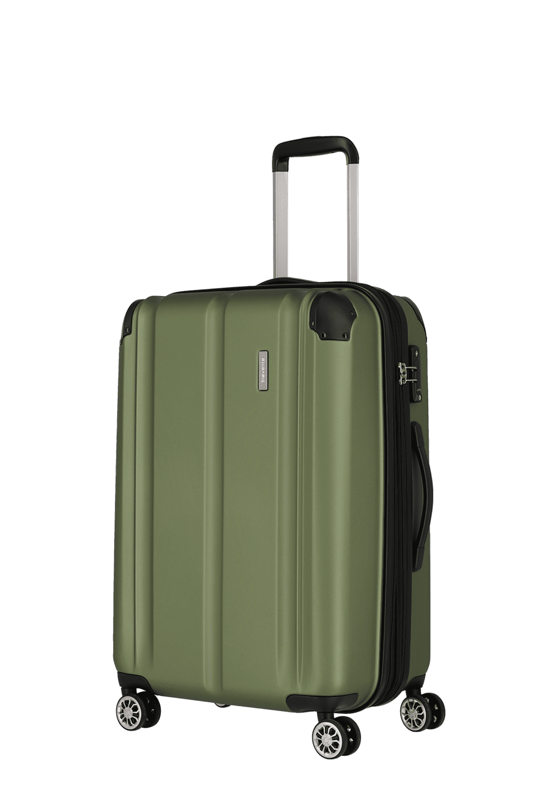 Grüner Hartschalen-Koffer mit Teleskopgriff und 4 Rollen