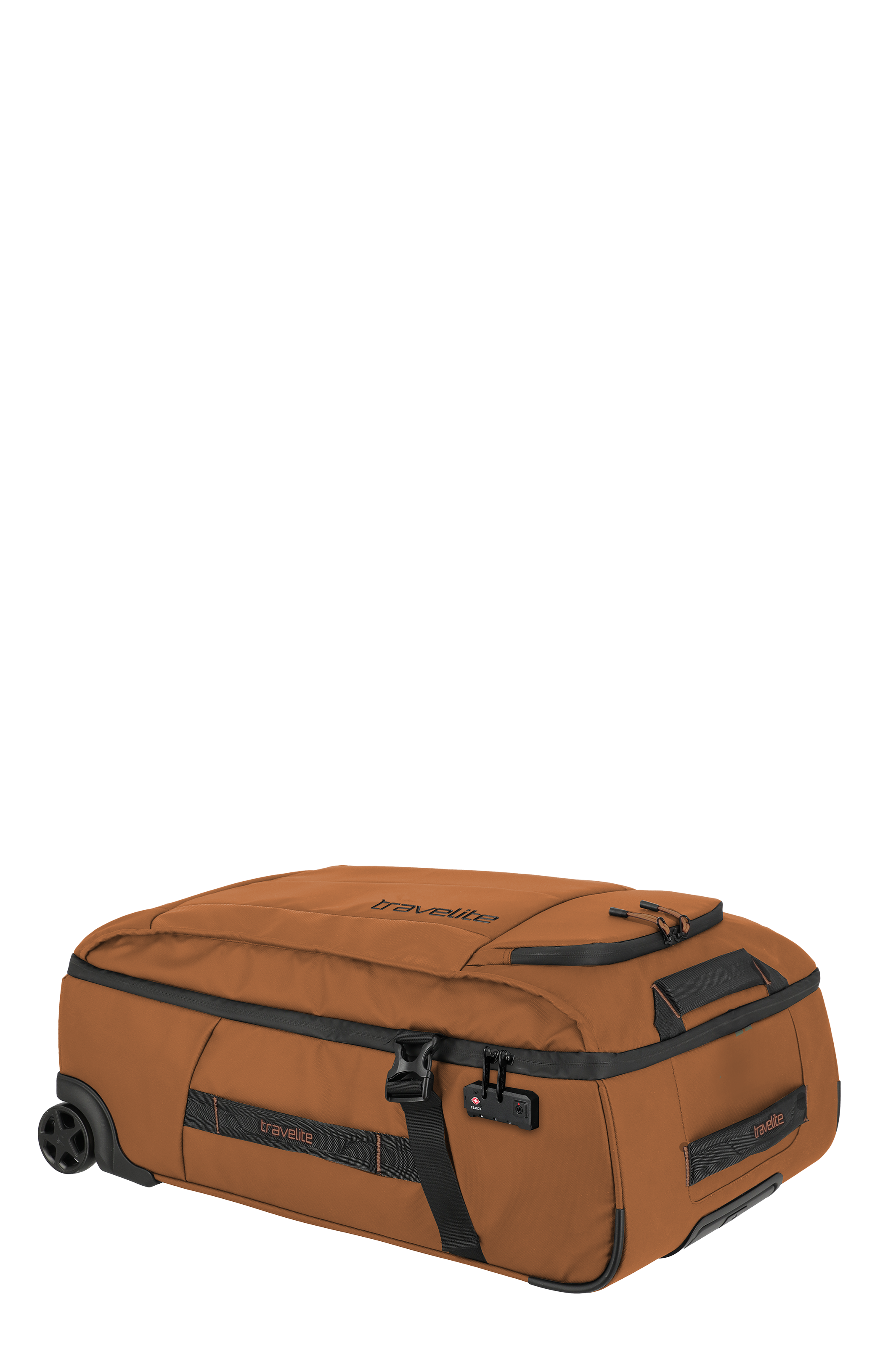 Travelite Rollreisetasche in Braun, großes Gepäck mit Rollen und Schloss