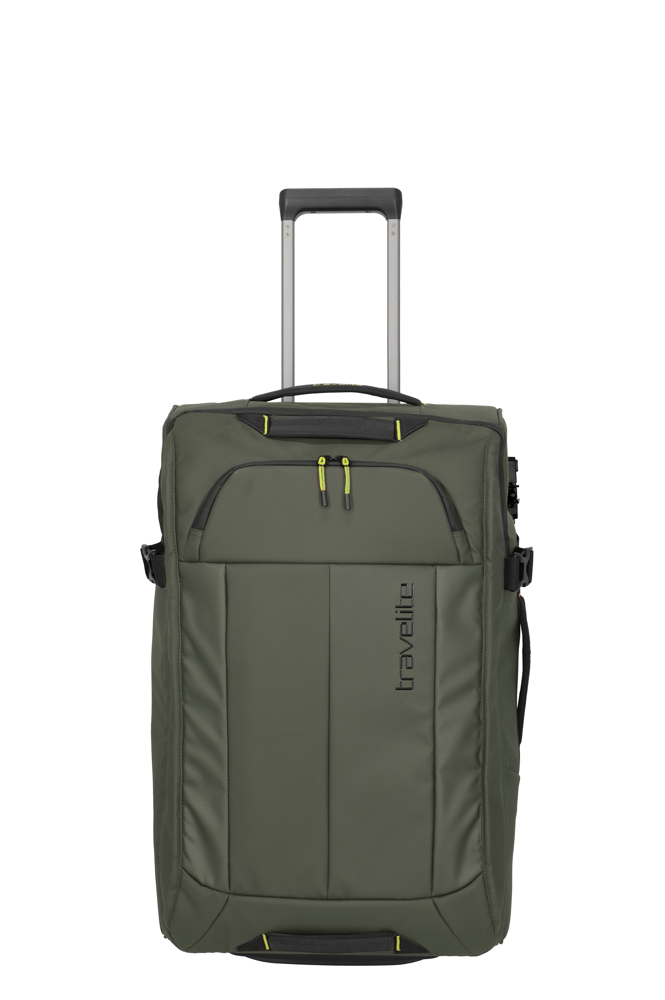 Eine travelite Rollenreisetasche der Serie Briize Größe M 67cm Frontansicht in khaki