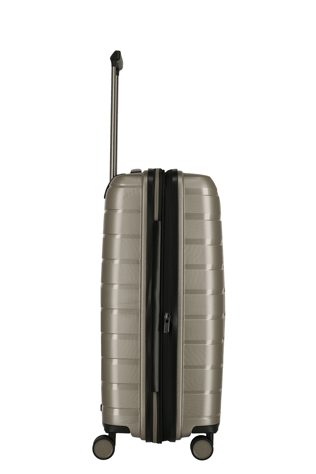 travelite AirBase Koffer von der Seite in champagner Größe M