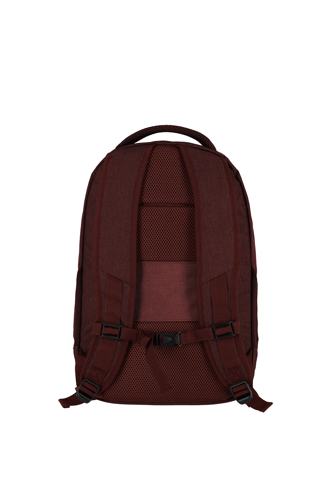 Rückansicht eines braunen Rucksacks mit gepolsterten Trägern