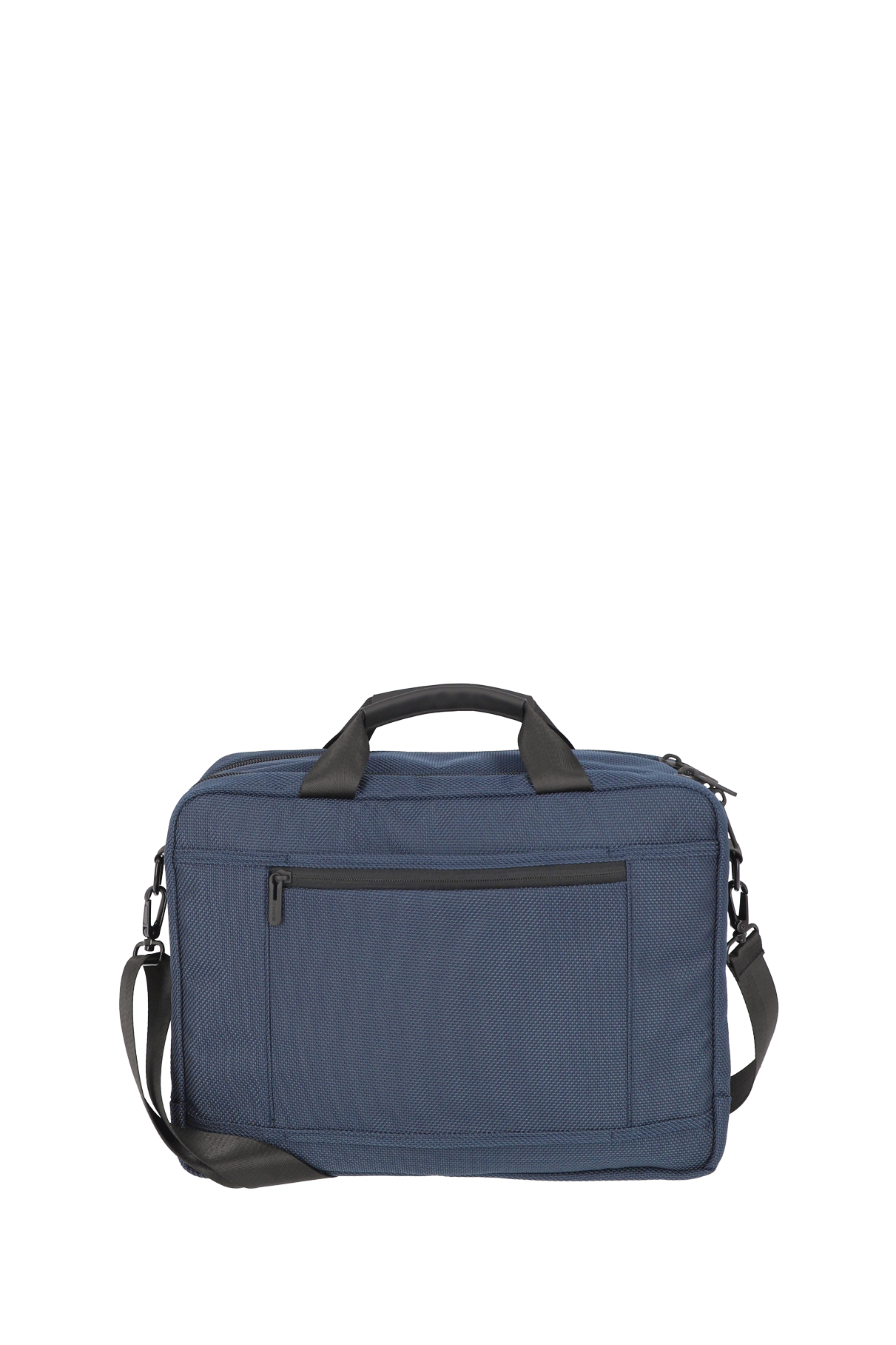 Praktische blaue Laptoptasche aus robustem Material mit Schulterriemen