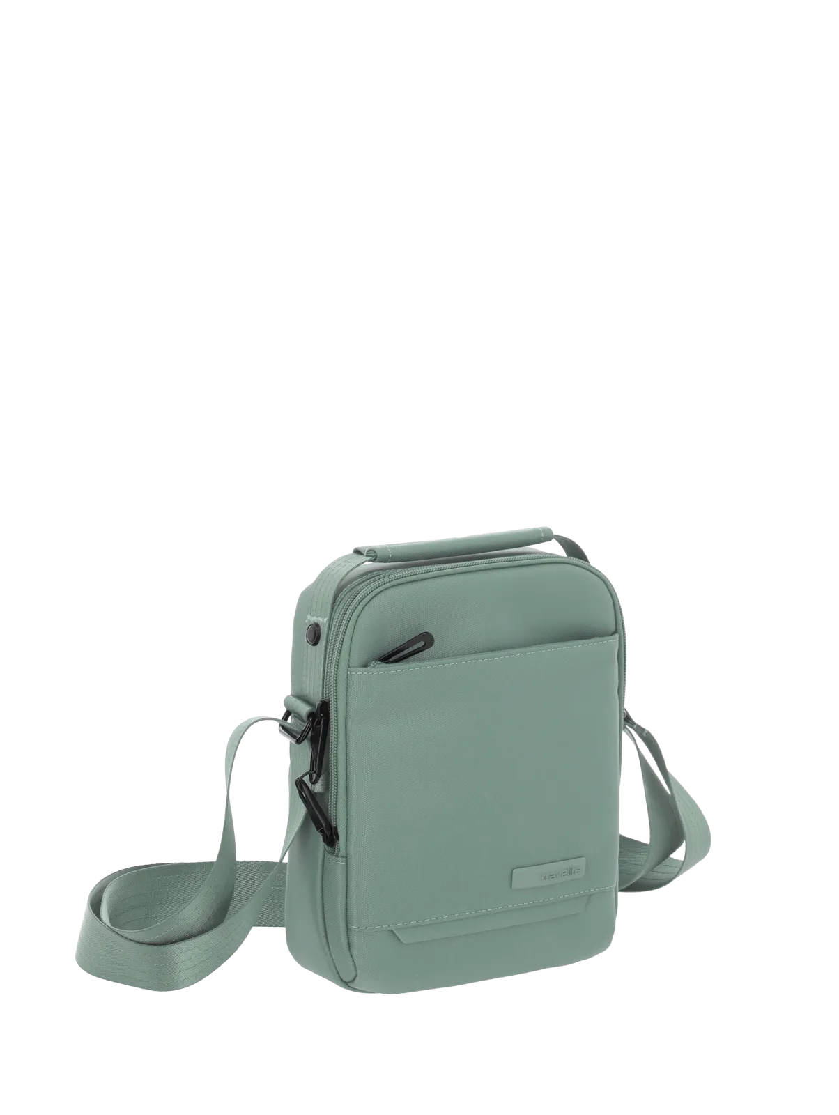 Moderne Umhängetasche in Mintgrün aus Kunstleder mit verstellbarem Schulterriemen