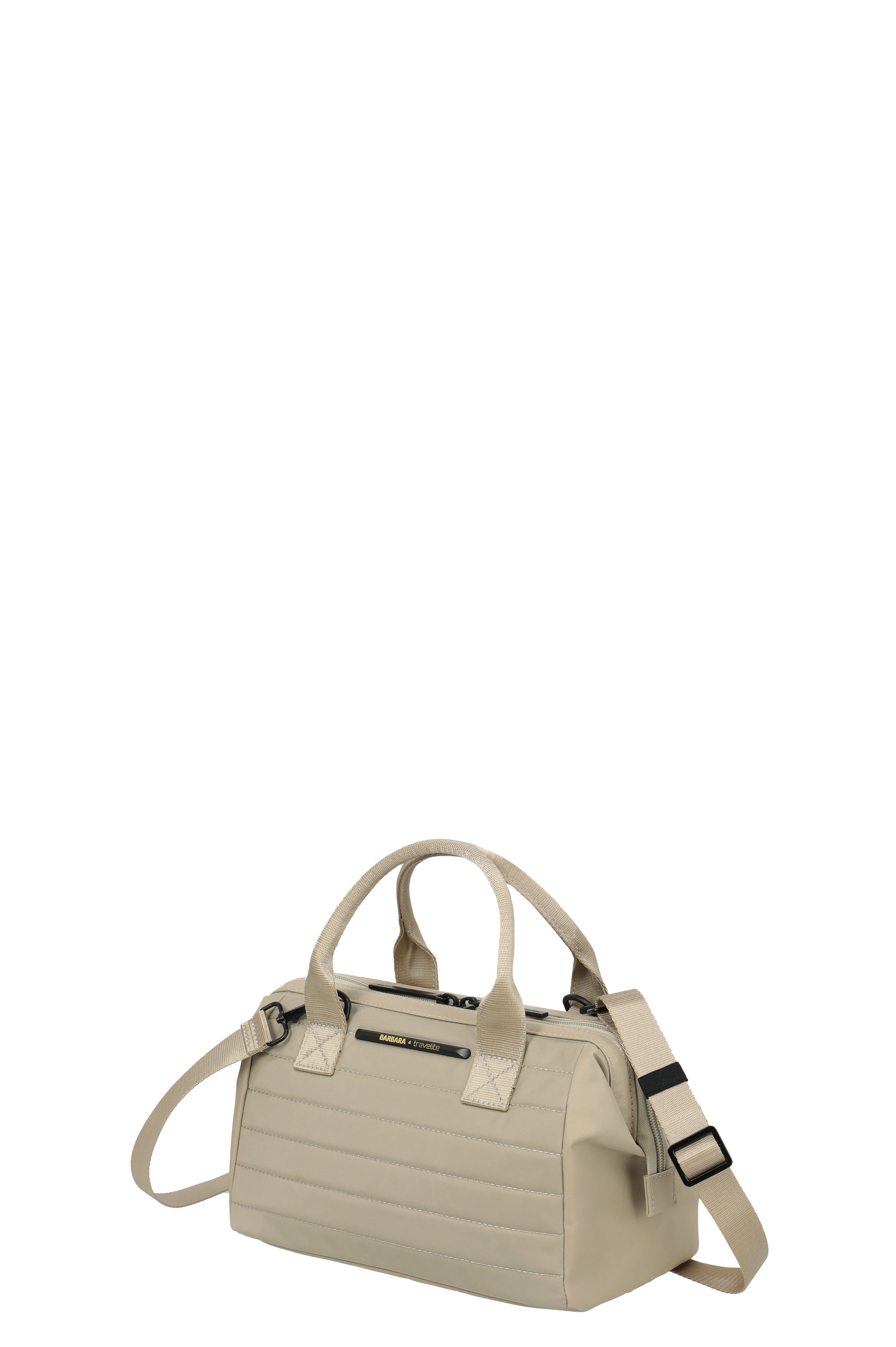 Beige Damen-Handtasche mit Schultergurt und Reißverschluss – Moderne, gesteppte Umhängetasche für Alltag und Freizeit