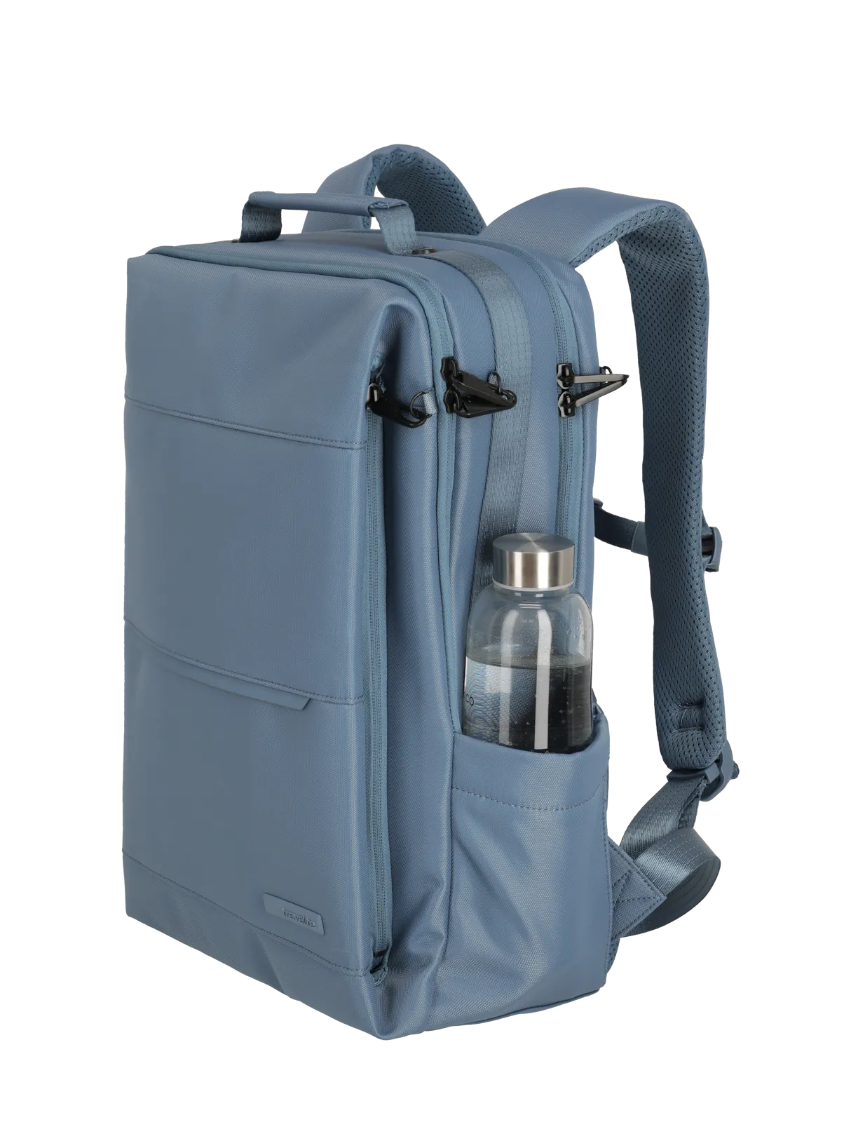 Moderner, hellblauer Rucksack mit Flaschenfach – ideal für Arbeit, Uni und Freizeit
