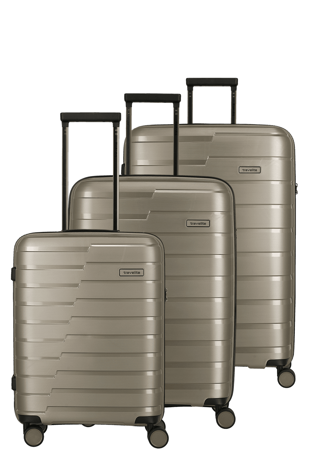 travelite AirBase Koffer 3-teiliges Set in Champagner