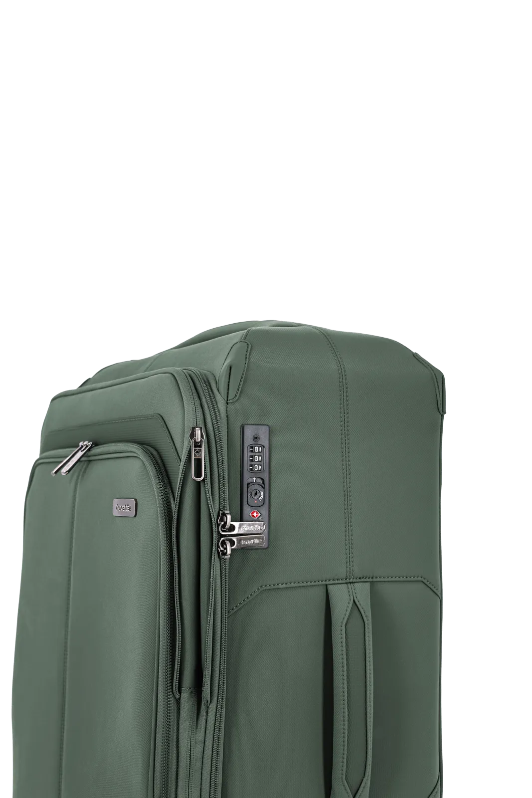 Nahaufnahme Priima Trolley in oliv travelite Seite
