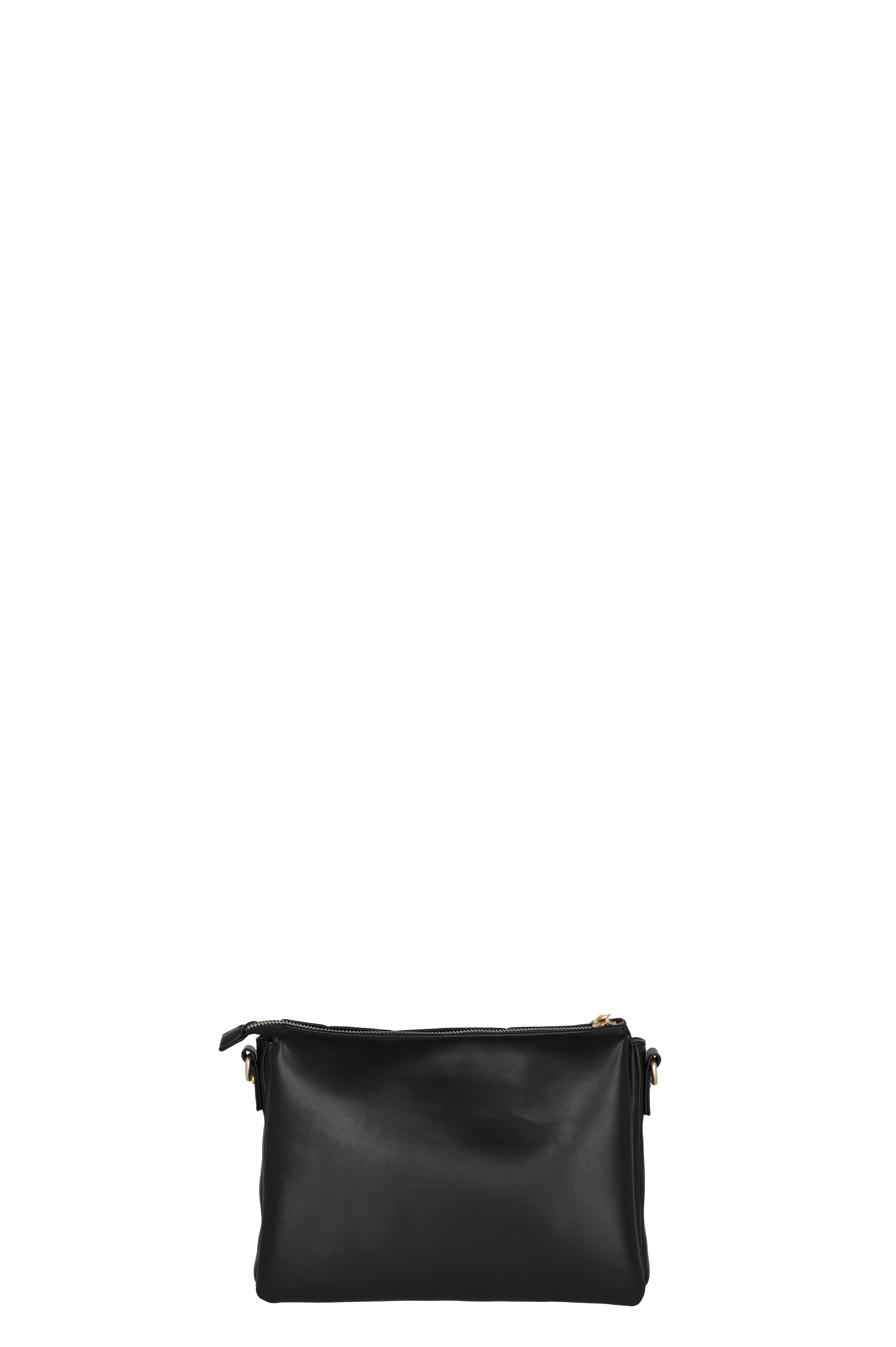 Schwarze Leder-Kosmetiktasche mit Reißverschluss, minimalistisch und elegant