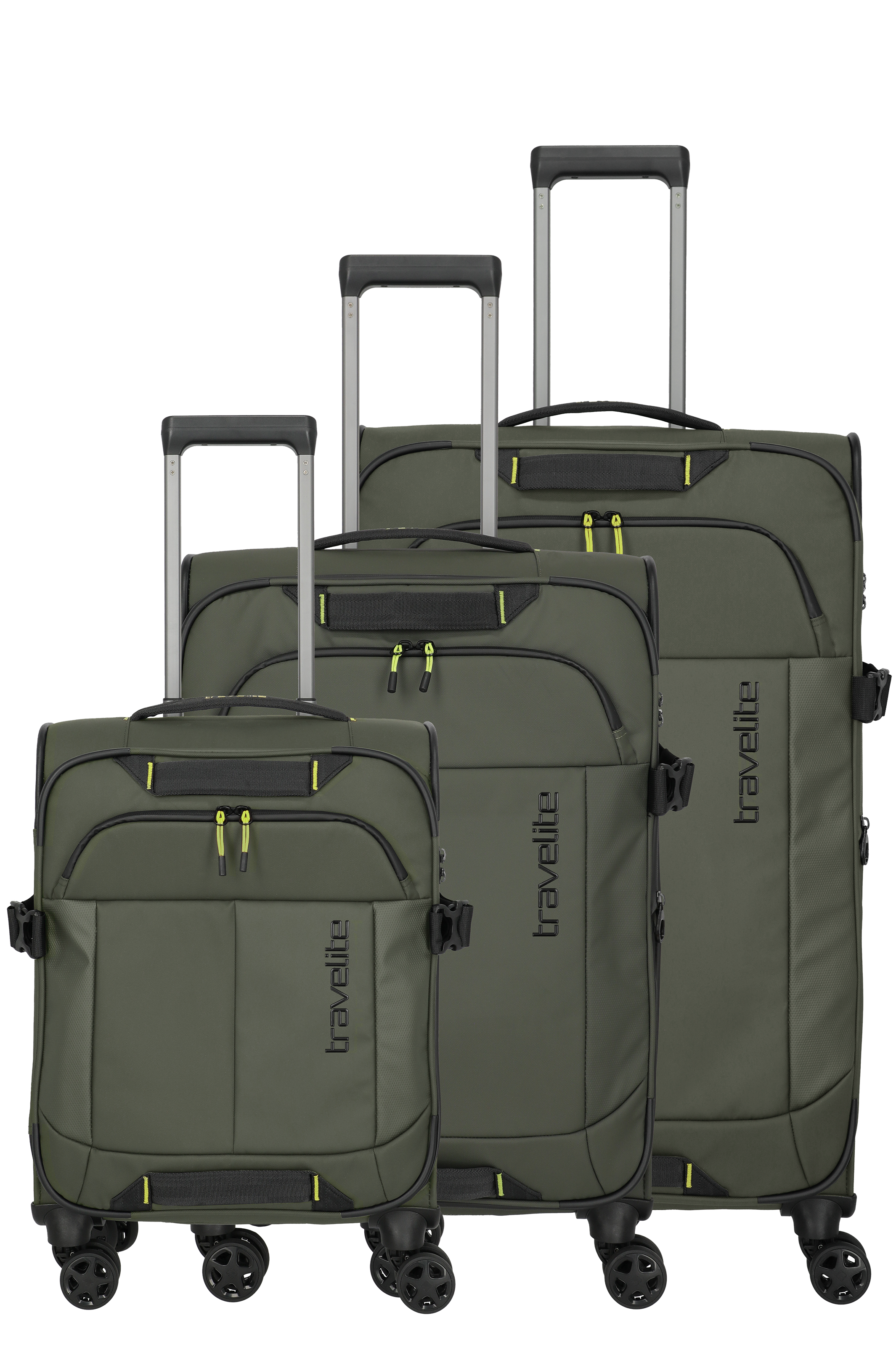 Ein travelite Kofferset der Serie Briize Frontansicht in khaki