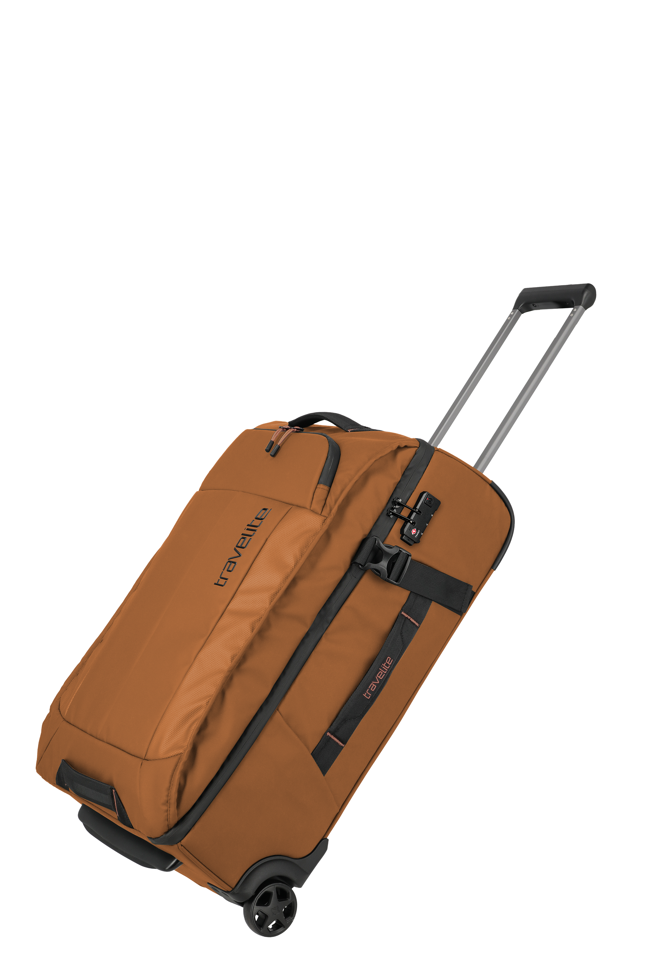 Travelite Rollreisetasche in Braun mit Teleskopgriff und Rollen – geräumig und leicht für Reisen